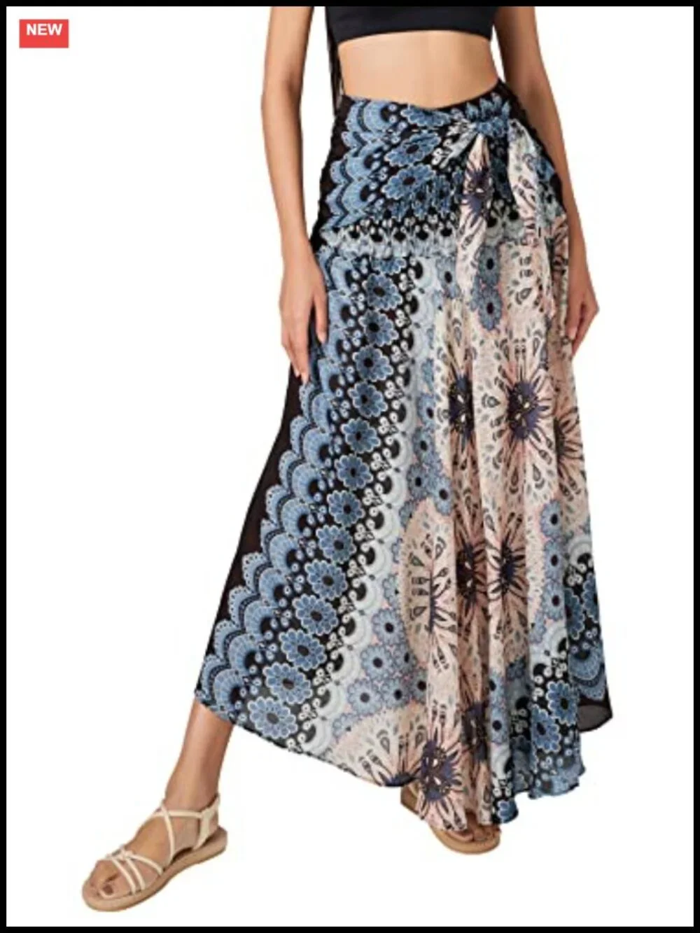 Boho Maxi Skirt for Women - Lightweight Rayon Wrap Skirt